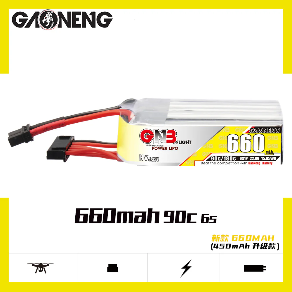Gaoneng GNB 6S 660MAH 90C HV Li-Po Battery - XT30 - Image 3