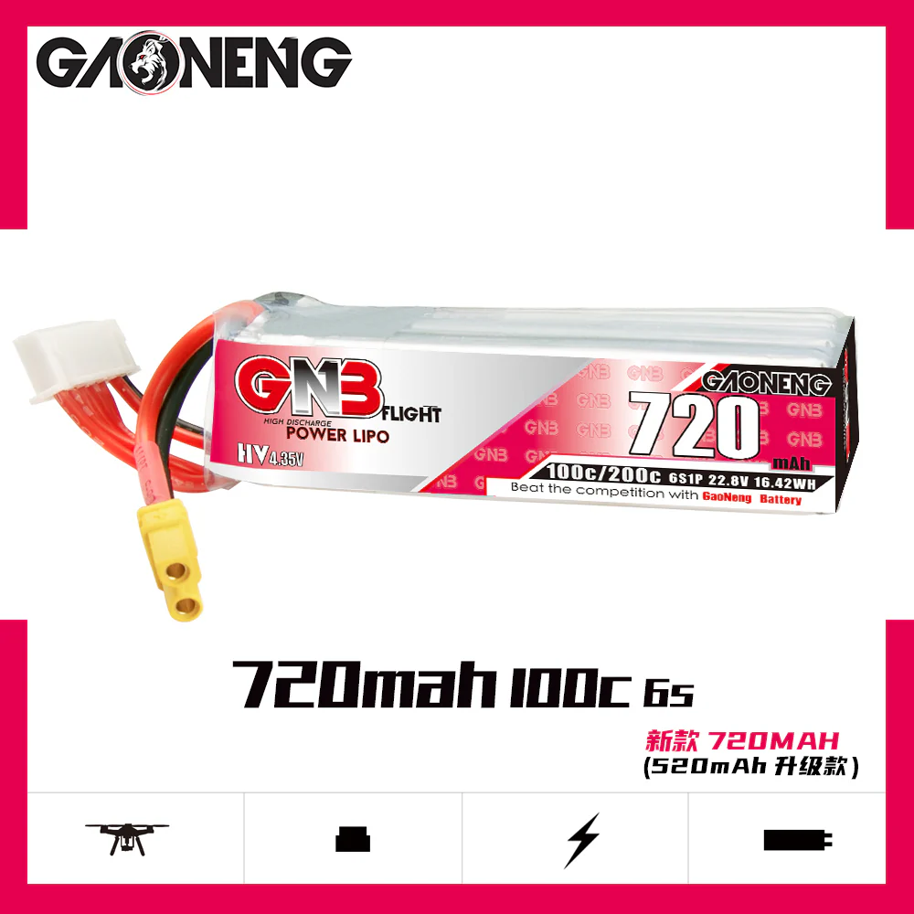 Gaoneng GNB 6S 720MAH 100C HV Li-Po Battery - XT30 - Image 5